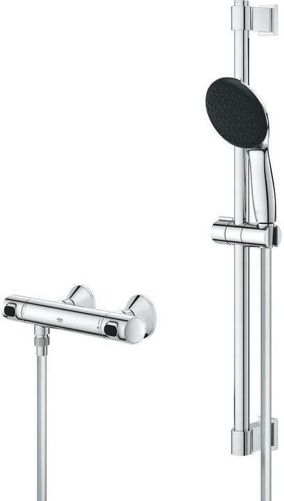 Produktbild Grohe Precision Flow QuickFix Thermostat-Duscharmatur und Vitalio Start 110 Brausestangenset, Länge 600mm