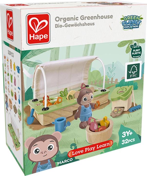 Actual product image Hape Organic Greenhouse Play Figure Set