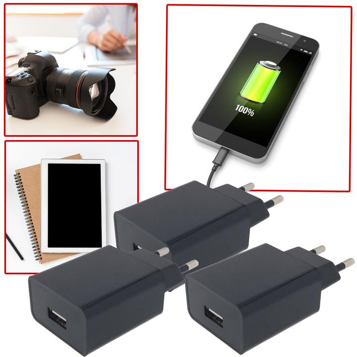 Image du produit Benson Lot de 3 chargeurs USB-C, 5 W, noir (5 W, 1 portion)