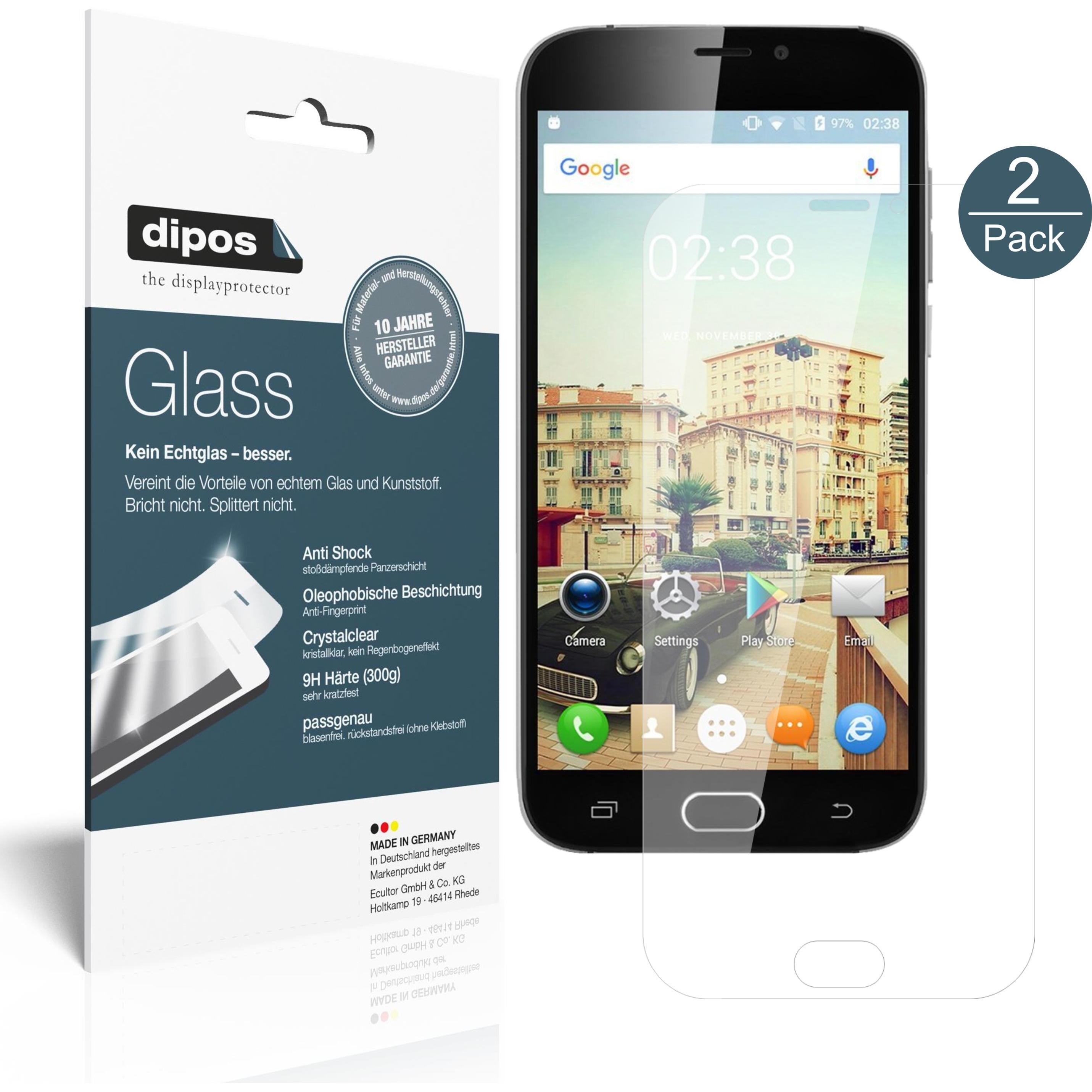 Dipos Displayschutz Anti-Shock (2 Stück, Doogee X9 Pro), Smartphone Schutzfolie, Transparent