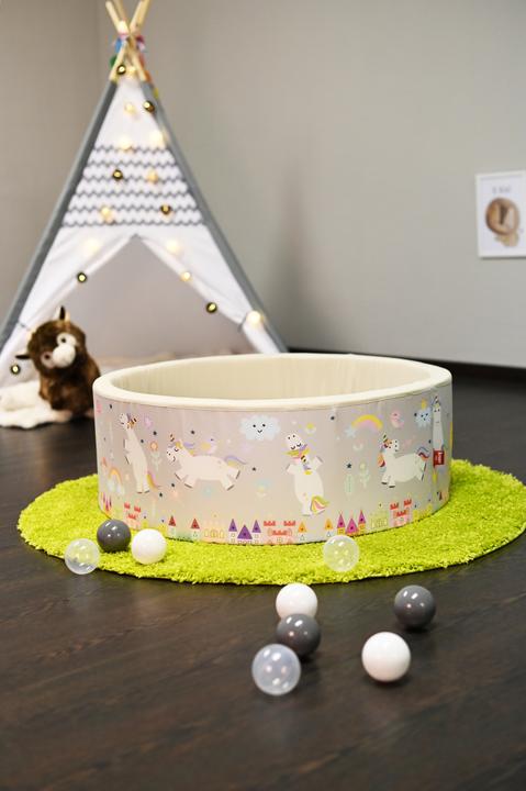 Immagine prodotto Knorrtoys Bällebad soft - "Unicorn grey" - 150 balls grey/white/transparent (ca. 7 cm)