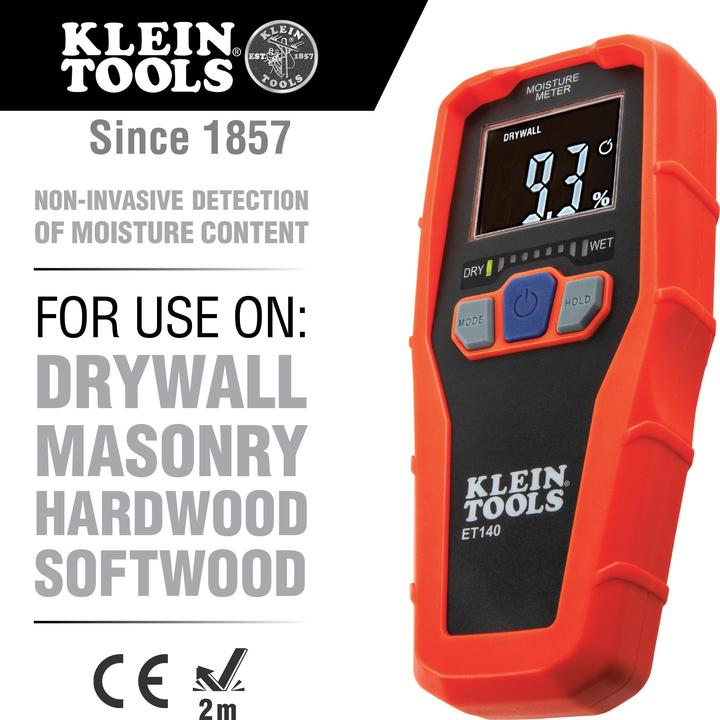 Image du produit Klein Tools ET140 Humidimètre pour matériaux Plage de mesure de l'humidité de construction (plage) 0 à 100 %