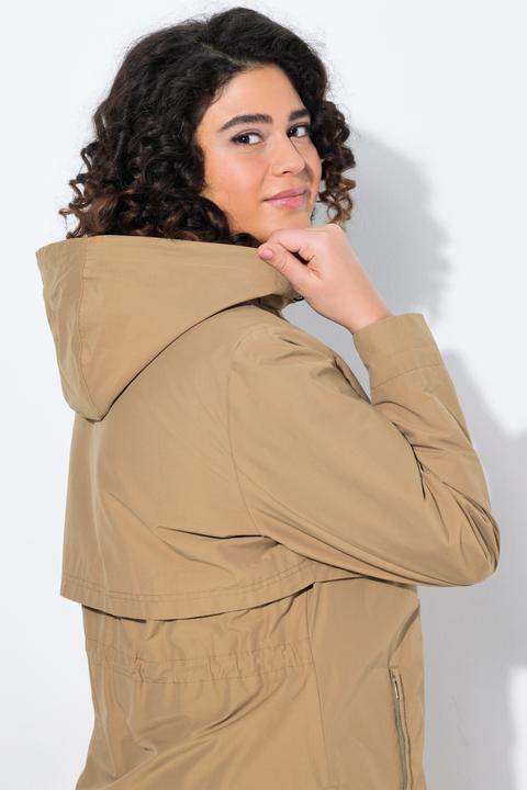 Actual product image Ulla Popken Parka, Zipper-Seitenschlitze, Kapuze, Zipptaschen (56)