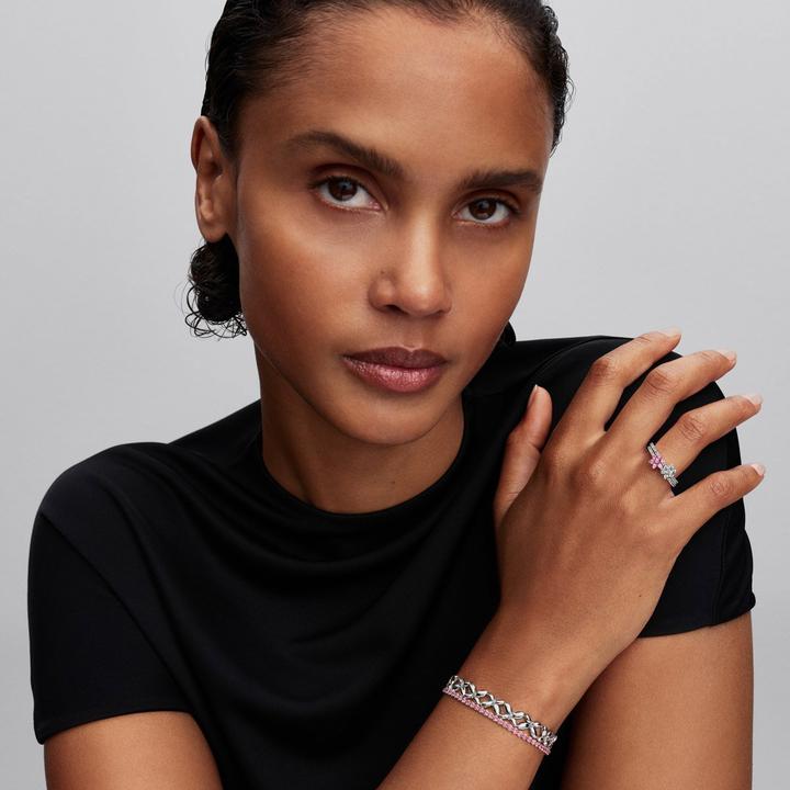 Produktbild Pandora Funkelnde Rosa Blume Ring (48)