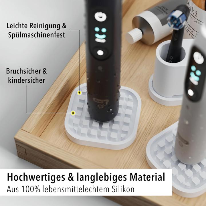 Produktbild Qikfresh Zahnbürsten Untersetzer Weiss 2er Set (Zahnbürstenhalter)