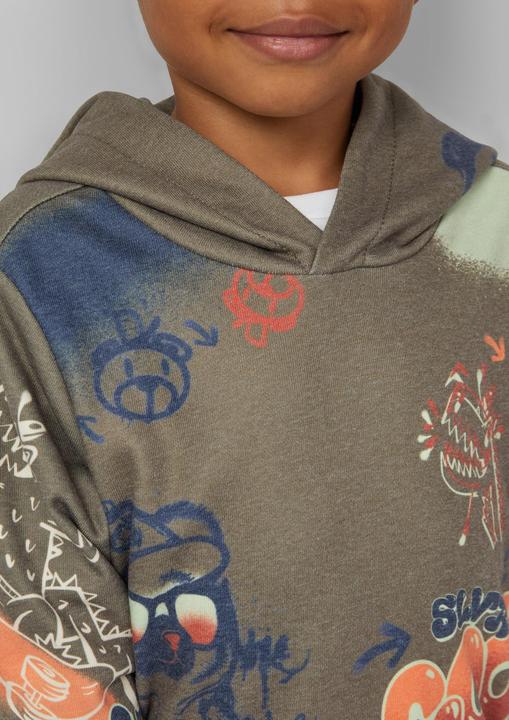 Produktbild s.Oliver Sweatshirt Hoodie mit All-over-Print im Graffiti-Stil (98)