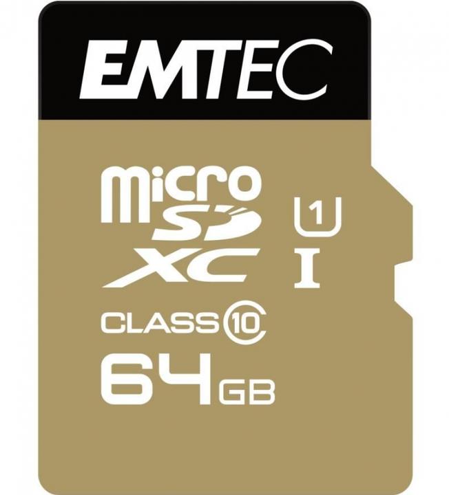 Actual product image Emtec gold+ (64 GB, microSDXC, U1, UHS-I)