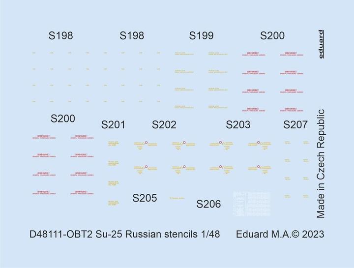 Actual product image Eduard Su-25 Russian stencils 1/48 ZVEZDA