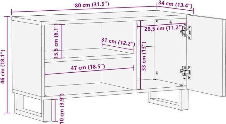 Produktbild VidaXL TV-Schrank (80 x 34 x 46 cm)