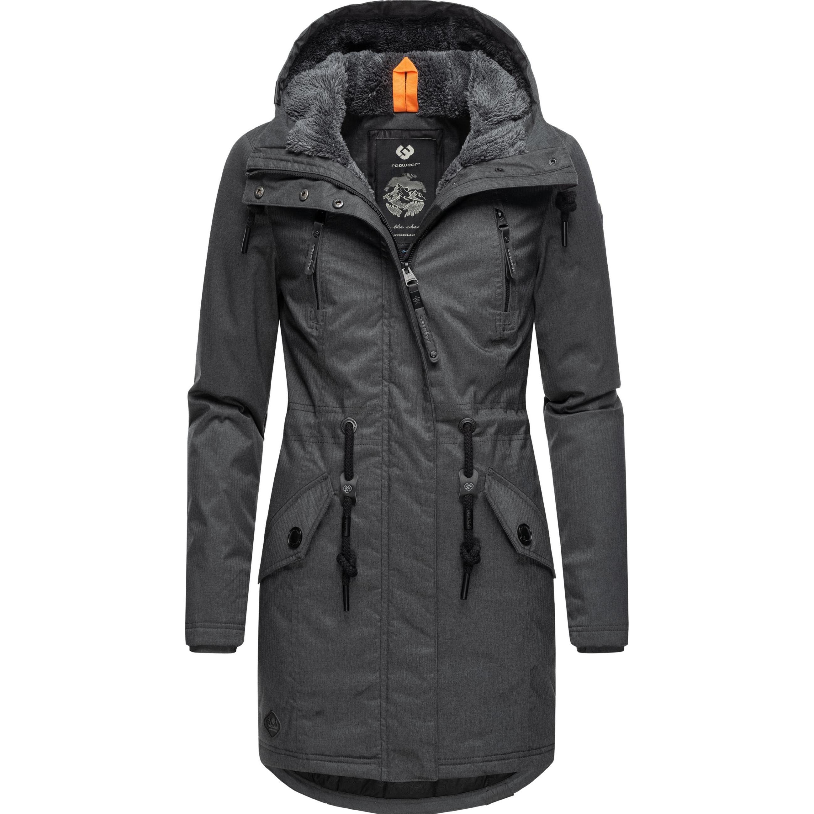 Ragwear, Damen, Jacke, Elsie Melange (3XL), Schwarz, 3XL