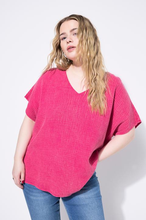 Produktbild Studio Untold Blusenshirt, oversized, Musselin, V-Ausschnitt (42, 44)