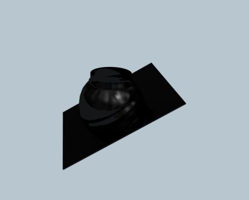 Bertrams Uni-Dachpfanne Polyline LAS DN 80/125, sw, 25-45Grad, Kunststoff