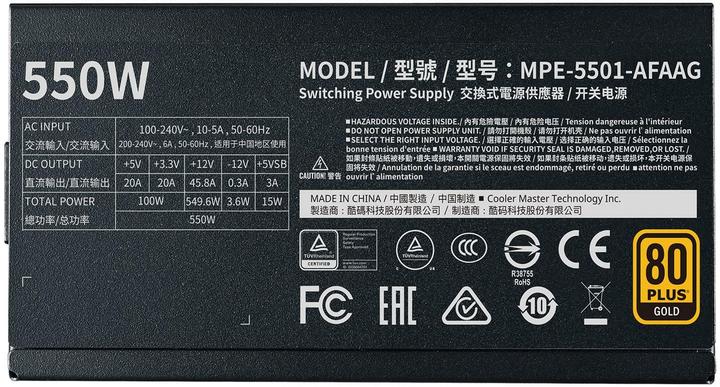 Image du produit Cooler Master MWE Gold V2 550 (550 W)