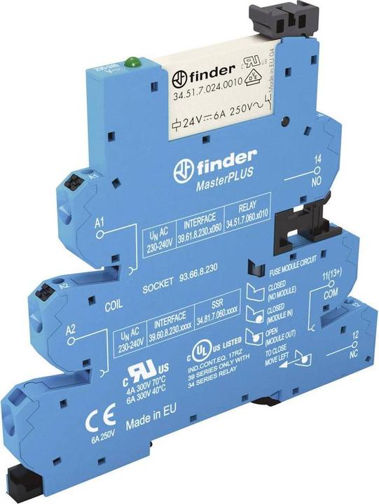 Produktbild Finder 39.61.8.230.0060 Koppelrelais 230 V/AC 6 A 1 Wechsler 1 St.