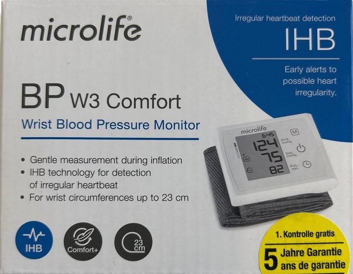Immagine prodotto Microlife Misuratore di pressione elettronico da polso Bp W3 Comfort Unit