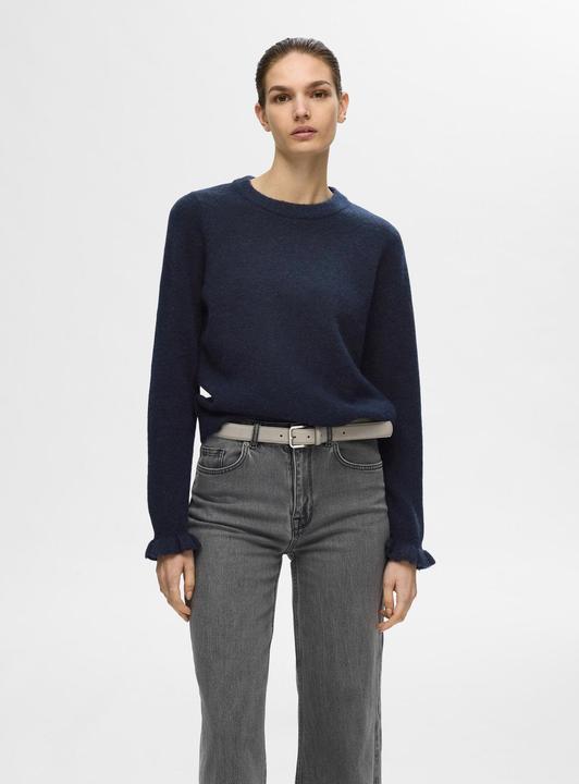 Actual product image Selected Femme Ruched sleeve knitted jumper (XL)