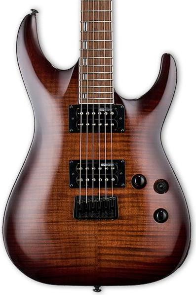Produktbild ESP LTD H-200FM E-Gitarre Dark Sunburst mit Kabel (E-Gitarre, ESP Designed LH-150B Hals-Tonabnehmer: ESP Designed LH-150N 3-Weg Schalter, LTD Mechaniken LTD Fixed Steg mit Saitenführung durch Korpus 1 Volume Regler / 1 Tone-Regler mit Push-Pull Funktion, Mahagoni Roasted Jatoba)