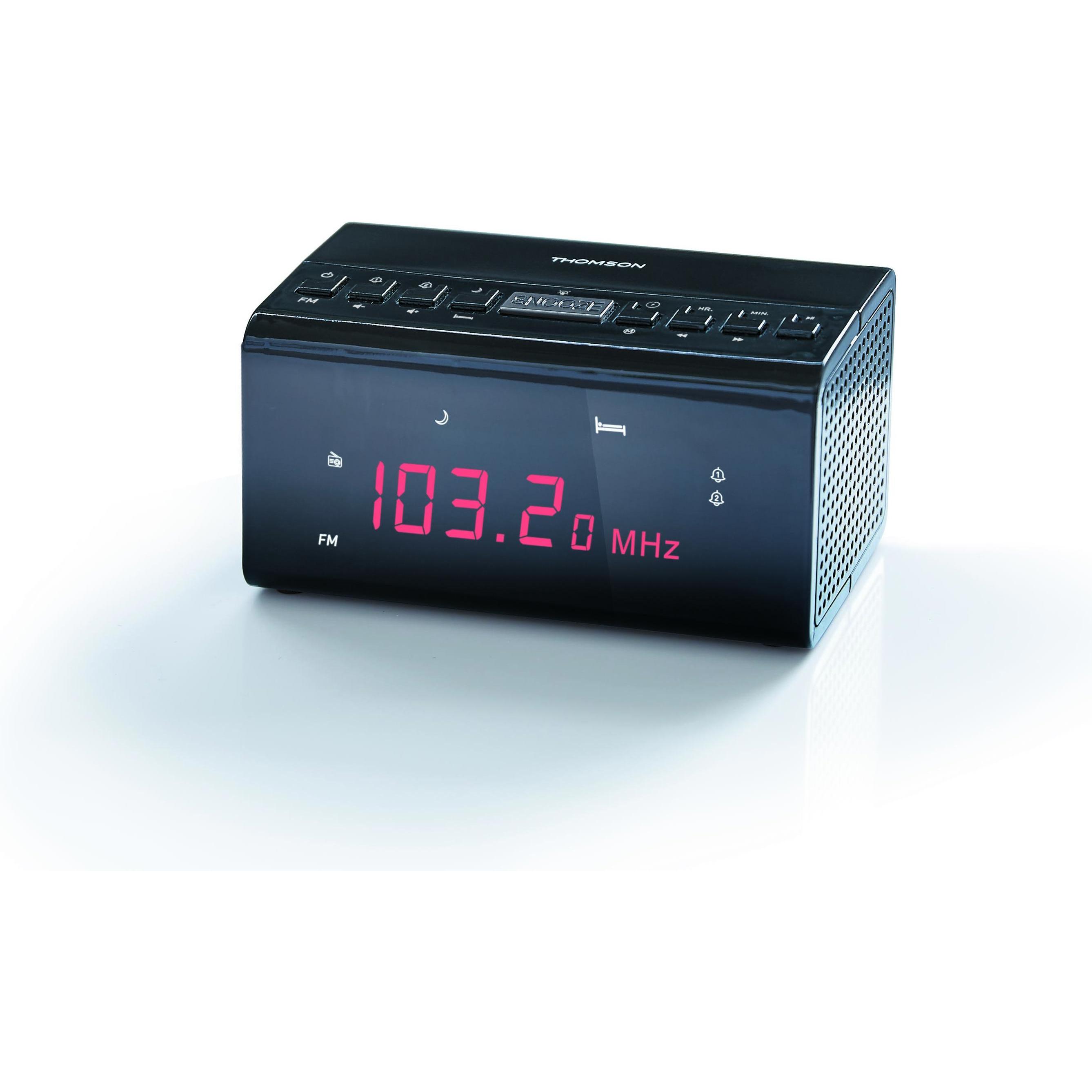 Thumbnail - Thomson, Wecker, CR50 - Uhr - FM - Schwarz - AAA - AC - Batterie/Akku - 130 mm