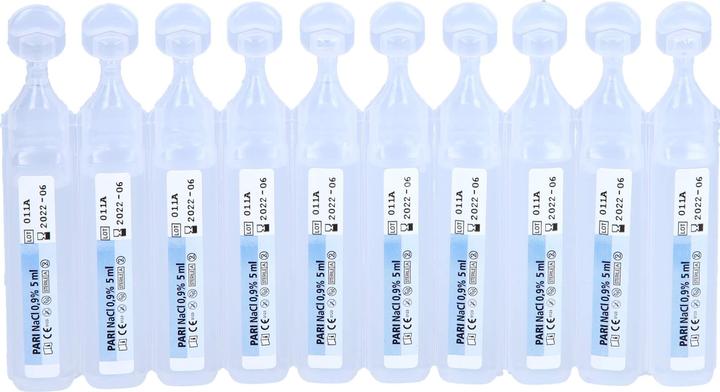 Actual product image PARI NaCl Inhalation solution for humidification of the respiratory tract, 10 pcs. Ampoules