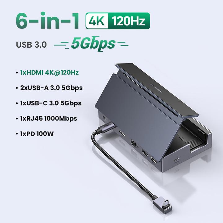 Produktbild Ugreen Docking Station 6in1 USB-C (USB-C, 6 Ports)