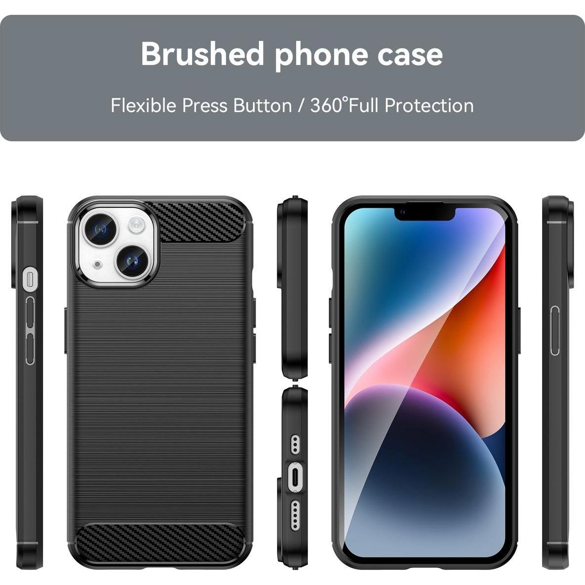 Thumbnail - König Design Hülle Handy Schutz für Apple iPhone 15 Plus Case Cover Tasche Etui Carbon Bumper (Apple iPhone 15 Plus), Sm...