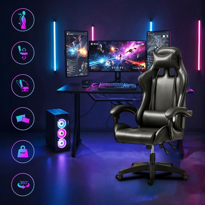 Produktbild Extralink Spiele | Gaming Stuhl | Büro drehbar Eimer schwarz G-524