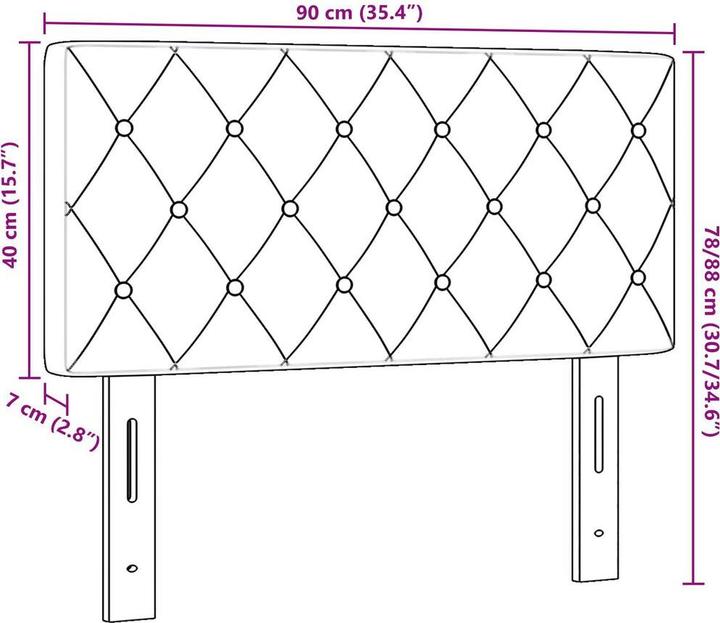 Produktbild vidaXL Gepolstertes Kopfteil (7 x 40 x 88 cm)