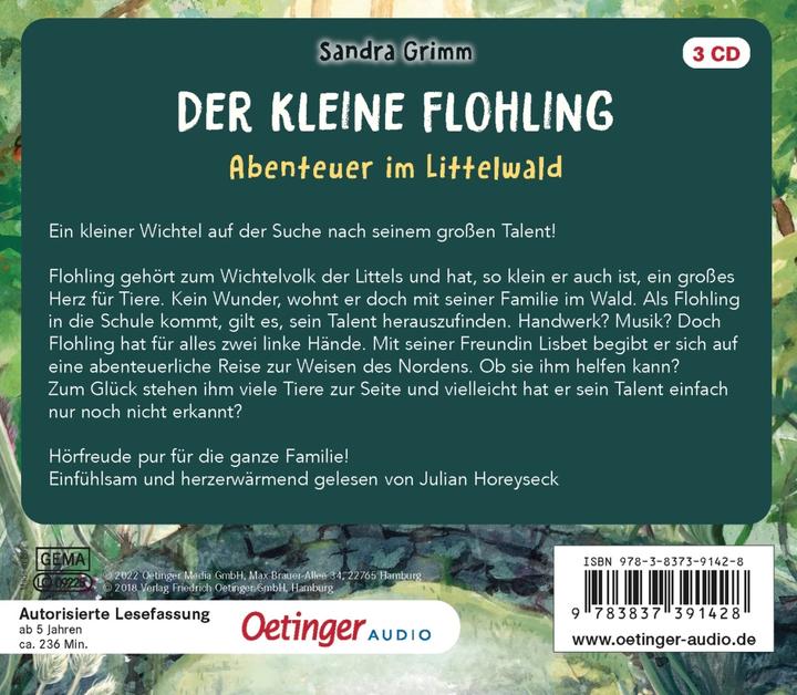 Produktbild Der kleine Flohling 1. Abenteuer im Littelwald (Sandra Grimm, Julian Horeyseck, Oliver Versch, Bernadette Joos, Deutsch)