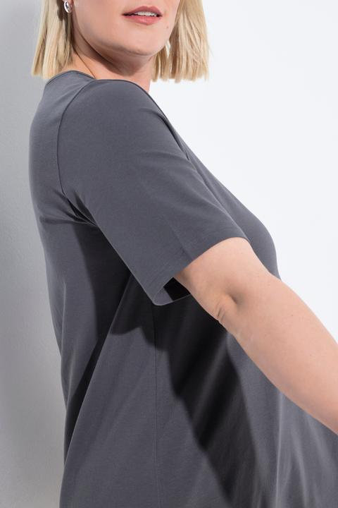 Image du produit Ulla Popken T-shirt à manches courtes et col carré. Coupe évasée (58)