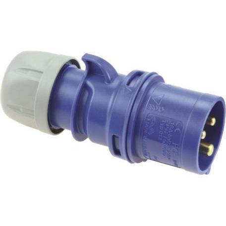 PCE, Netzstecker + Netzkupplung, Portable plug SHARK 16A 230V 2P + With IP44 (013-6)