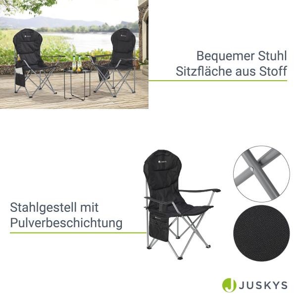 Produktbild Juskys Campingstuhl Lido mit Getränkehalter & Tasche