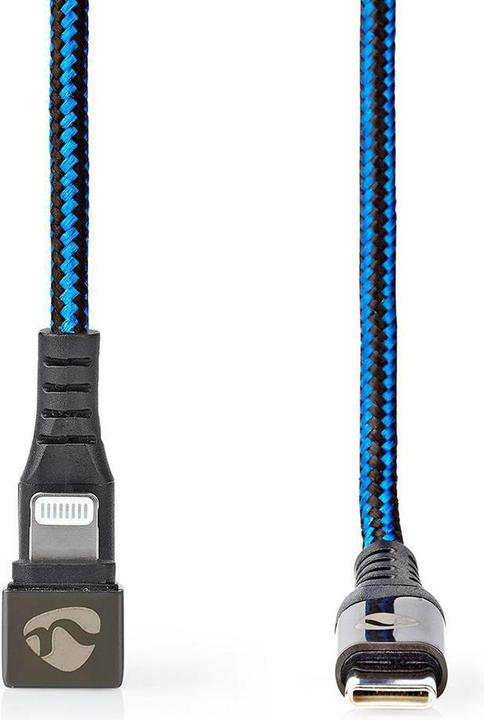 Produktbild Nedis USB-Kabel - Apple Lightning 8-Pin - USB-Typ-C ™ Stecker - Vernickelt - 1.00 m - rund - Gefloch (1 m, USB 2.0, 60 W)