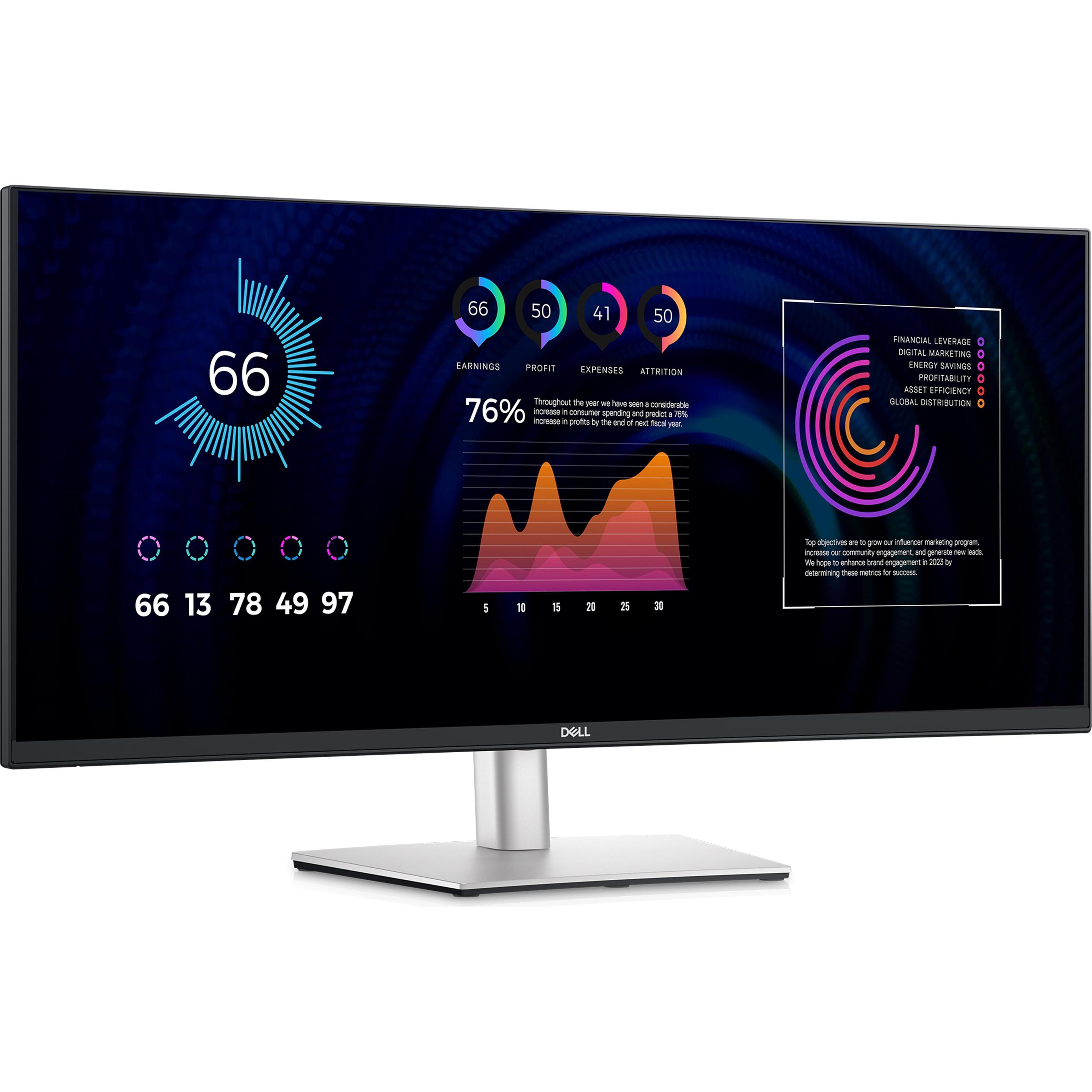 Dell P3424WE (3440 x 1440 Pixel, 34"), Monitor, Schwarz