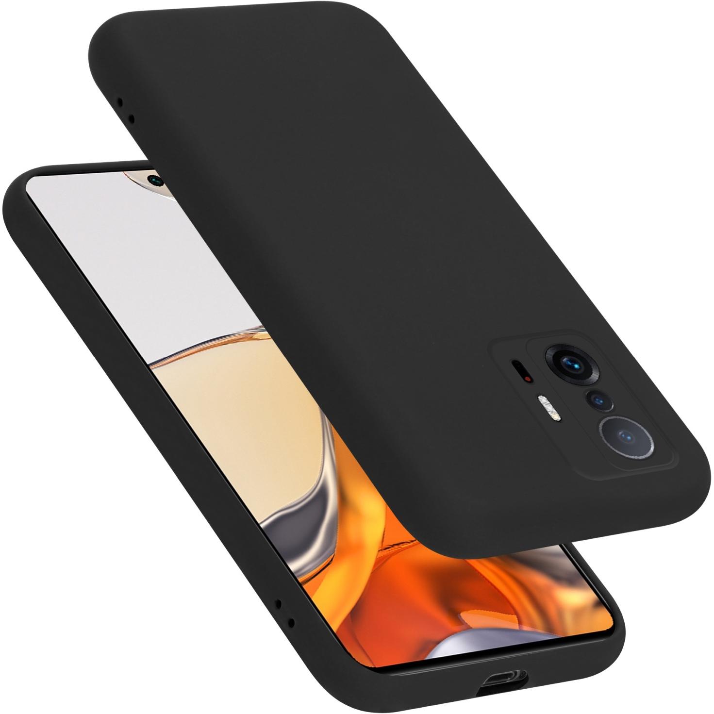Cadorabo TPU Liquid Silicone Case Hülle für Xiaomi 11T / 11T PRO (Xiaomi 11T), Smartphone Hülle, Schwarz