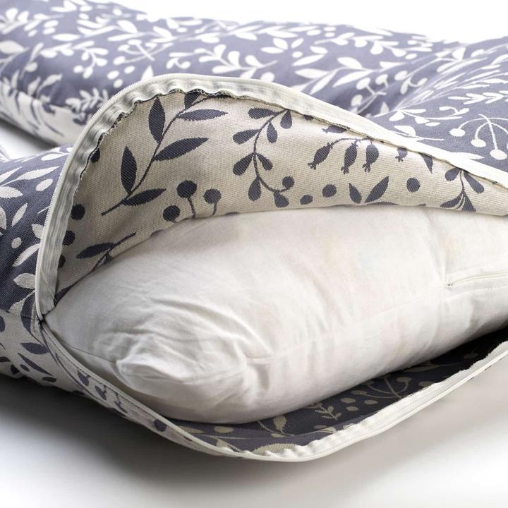 Immagine prodotto Didymos Cuscino per l'allattamento e il sonno Flora Cool Grey (120 x 60 cm)