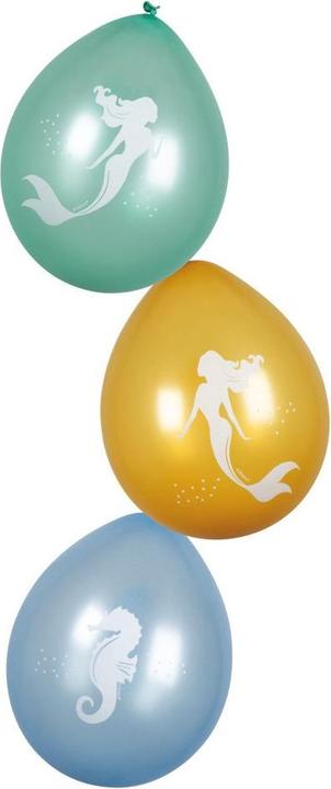 Actual product image Boland 6 Golden Mermaid balloons 25cm (One size)
