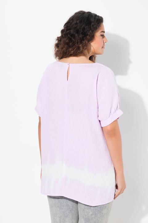 Produktbild Ulla Popken Musselin-Blusenshirt, Oversized, V-Ausschnitt, Halbarm (50, 52)
