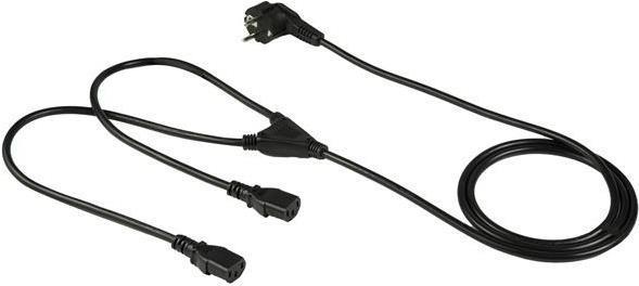Produktbild StarTech 2m C13 Stromkabel - Schuko CEE7 auf 2x C13 - Y-Stromkabel - C13 Kaltgerätekabel (2 m)