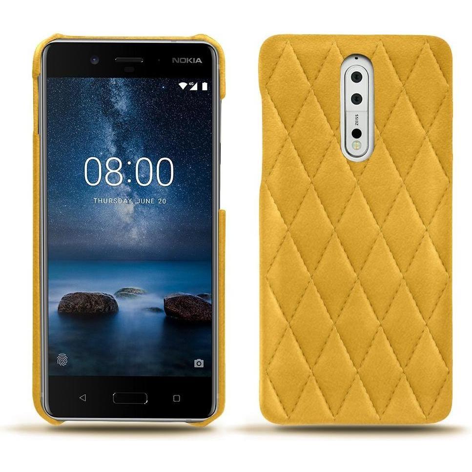 Noreve Lederschutzhülle (Nokia 8), Smartphone Hülle, Orange