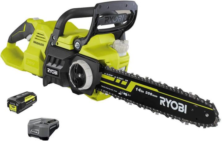 Ryobi MAX POWER cordless chainsaw RY36CSX35A-150, 36Volt (green/black, Li-ion battery 5Ah) (Battery chain saw)