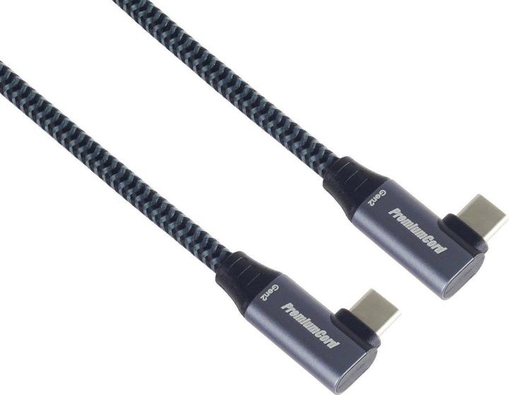 Produktbild PremiumCord USB-C 2x gebogener Kabel, 0,5m (0.50 m, USB 3.2 Gen 2x2, 100 W)