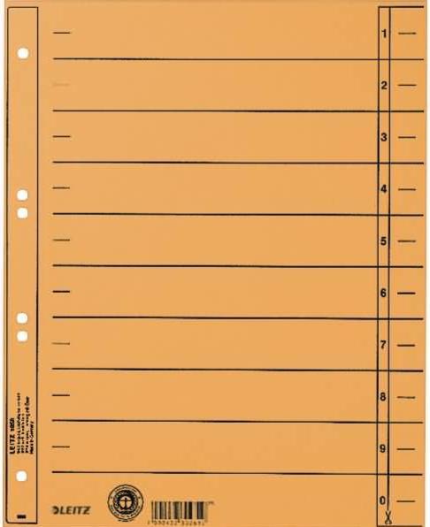 Actual product image Leitz Separator sheets, A4 extra wide, manila cardboard 230g-sqm,yellow dyed through, blank tabs could be
