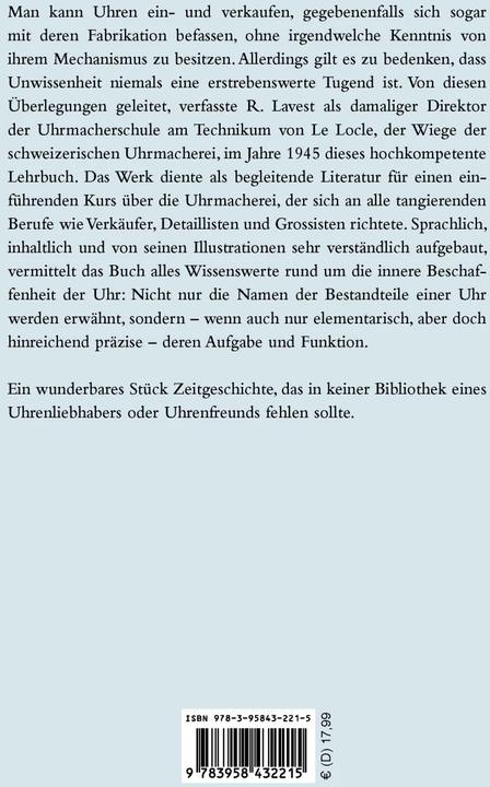 Produktbild Grundkenntnisse der Uhrmacherei (Deutsch, R. Lavrest, 2016)