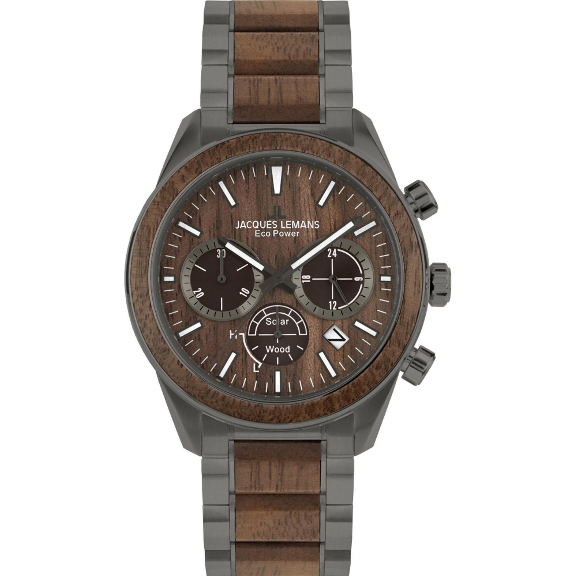 Jacques Lemans, Armbanduhr, Chronograph Classic, Braun, (Chronograph, 44 mm)