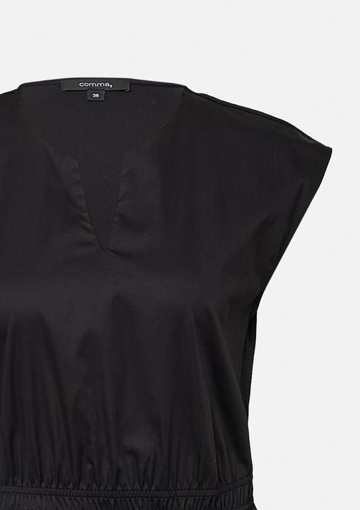 Image du produit Comma Kleid Midikleid aus Popeline mit V-Ausschnitt und Elastikbund (34)