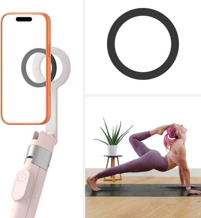Produktbild 4Kom Selfie stick.pl TECH-PROTECT L10S MAGSAFE BLUETOOTH SELFIE STICK TRIPOD PINK/GREY