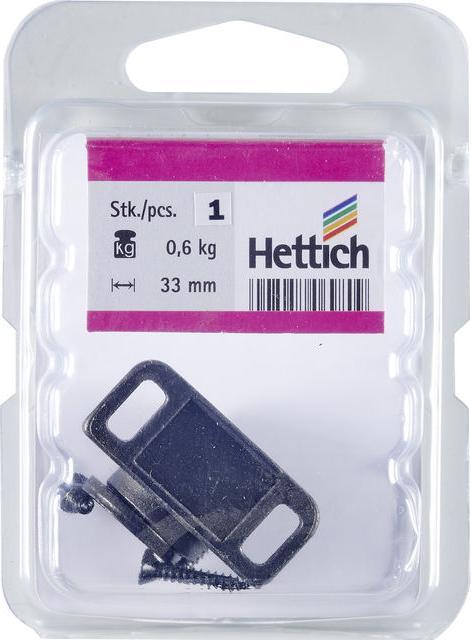 Produktbild Hettich Magnetschnäpper 33 mm, Haltekraft 0.6 kg, schwarz