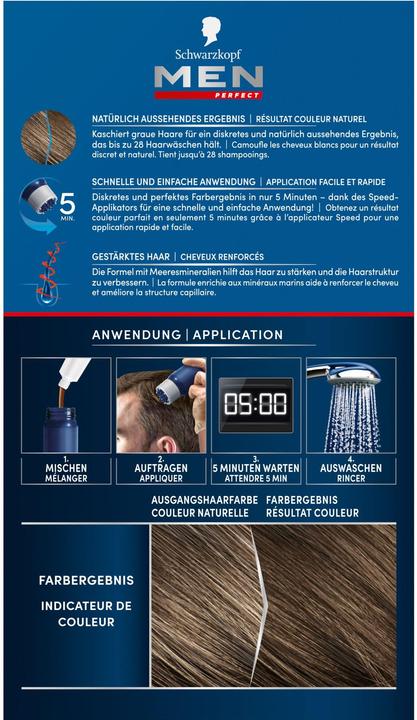 Actual product image Schwarzkopf Men Perfect Anti-Grey Tint Gel (40 Dark blonde)