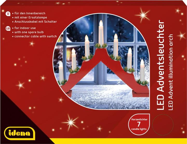 Actual product image Idena LED Advent Candlestick red 7 candle lights (7x)