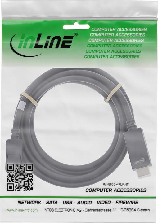 Produktbild InLine DisplayPort — HDMI (Typ A) (1.50 m, HDMI, DisplayPort, 1.2a)